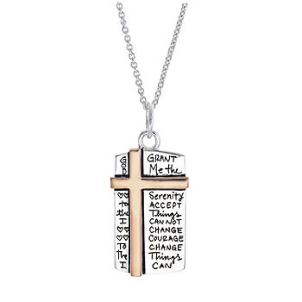 Sterling Footnotes Serenity Prayer Necklace
